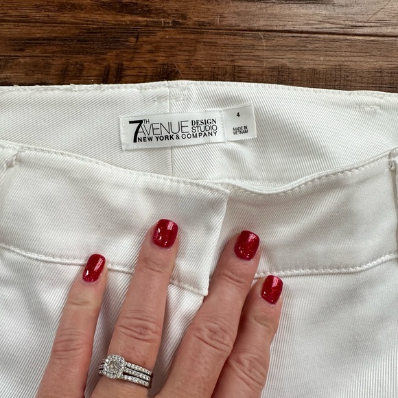 New York & Company White Crop Pants - Picture 2 of 4